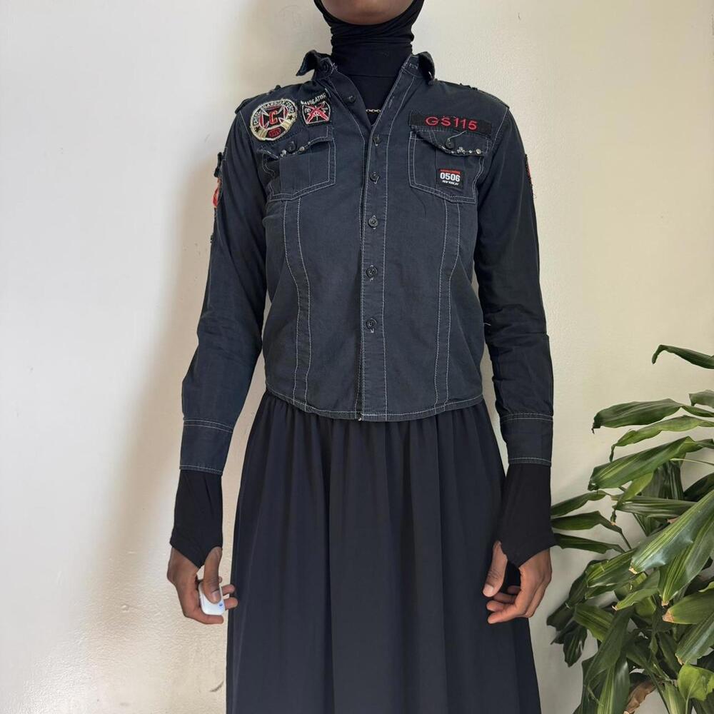 Vintage‎ GS115 Cyber-Grunge Moto Shirt / Micro-Jacket size S